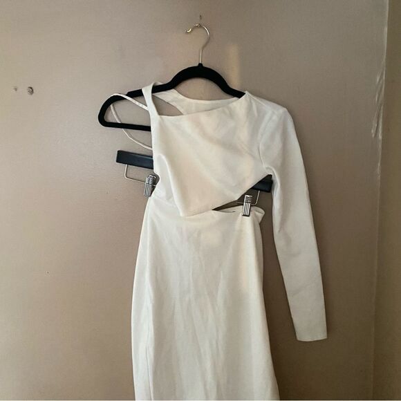 Michael Costello x Revolve Marianna gown maxi dress white cut out high slit XXS - Picture 11 of 11